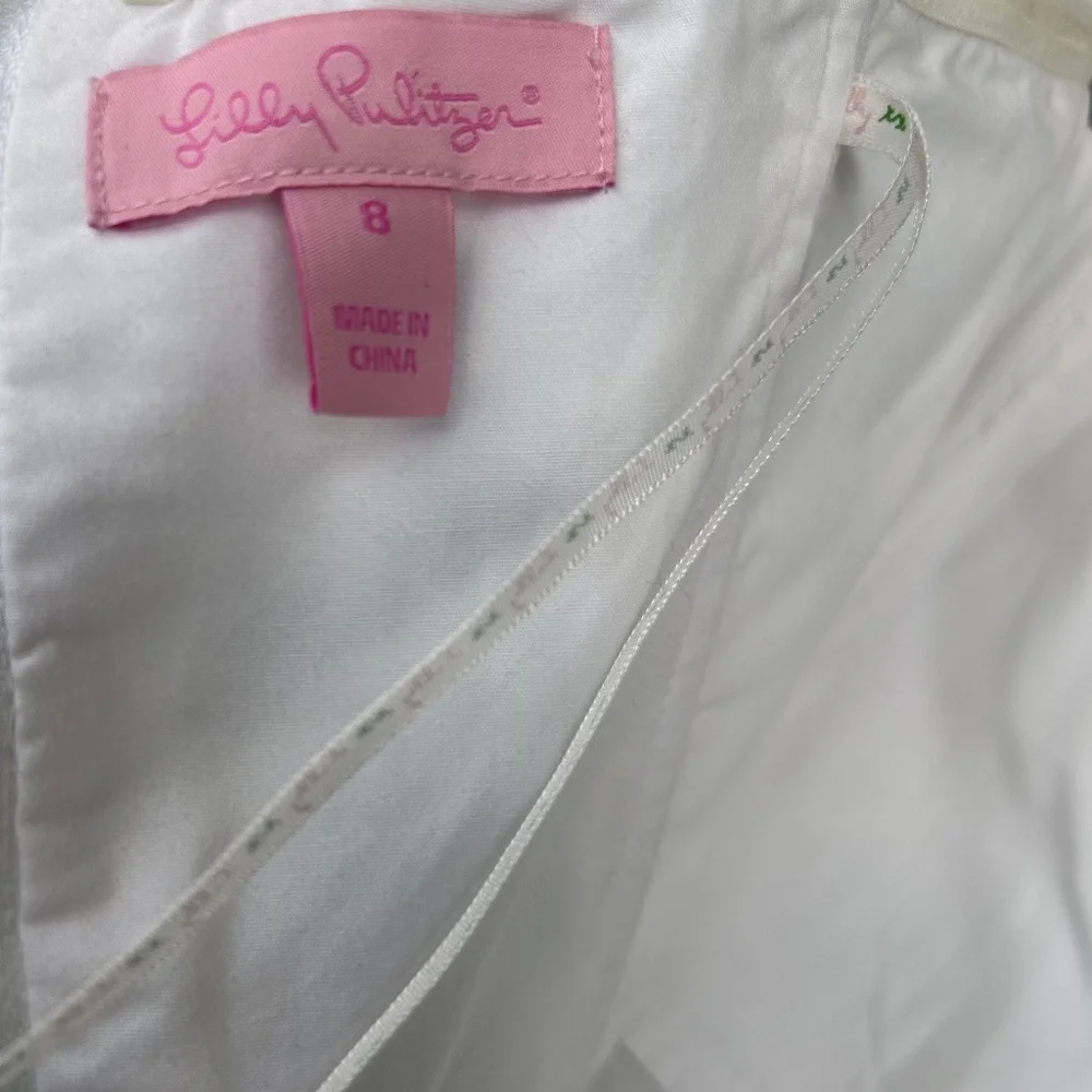 Lilly Pulitzer Amberly Resort White Spring Fever Toile Dress Size 8 Style 26873 - Picture 7 of 11